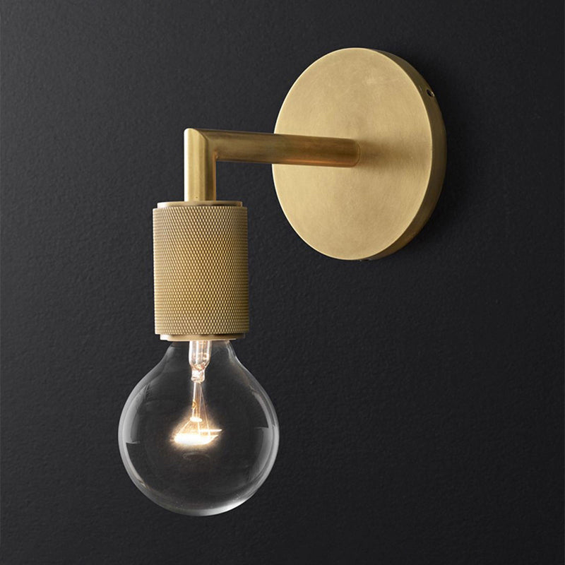 Bronze Armed Wall Sconce Light Postmodern Single Metal/Clear Glass Wall Lamp with/without Disc/Sphere/Cone Shade | Kalsten