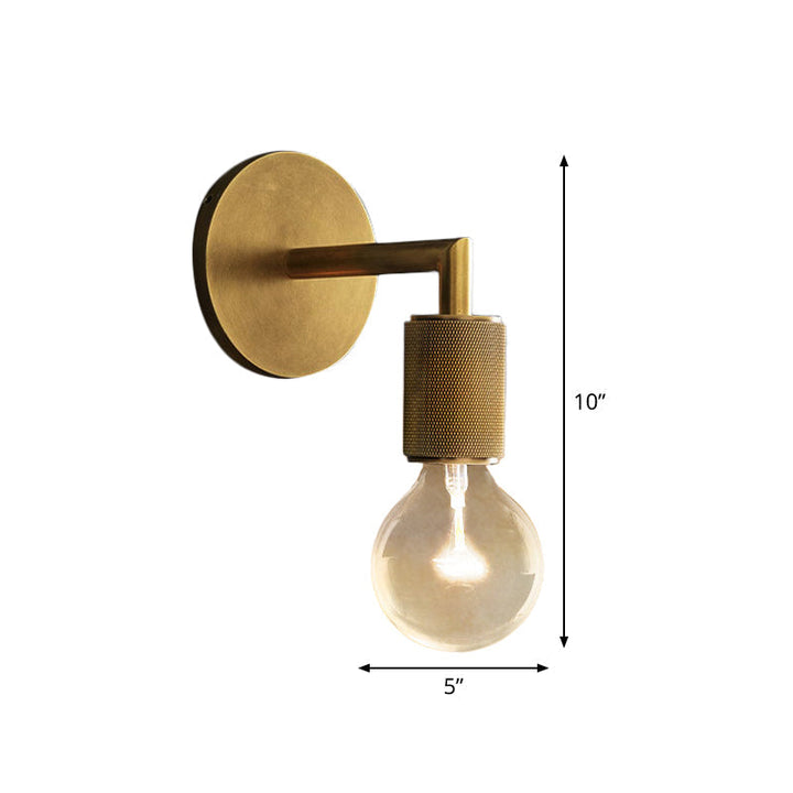 Bronze Armed Wall Sconce Light Postmodern Single Metal/Clear Glass Wall Lamp with/without Disc/Sphere/Cone Shade | Kalsten