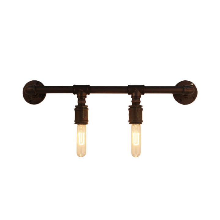 Iron Black Wall Light Straight Pipe 2/4/6 Bulbs Industrial Wall Sconce Light for Living Room | Kalsten