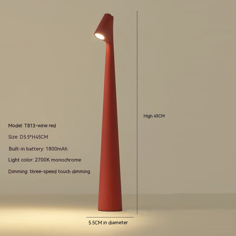 Table Lamp Modern Red Metal LED Light | Kalsten