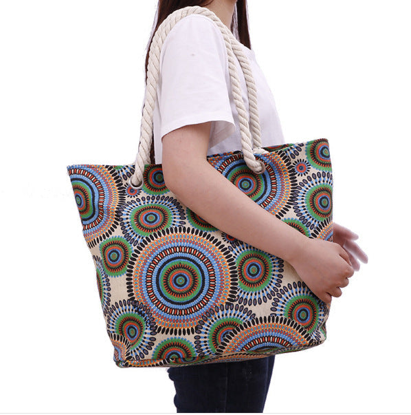 Xxl Tote bag with colorful mandala pattern Kalsten