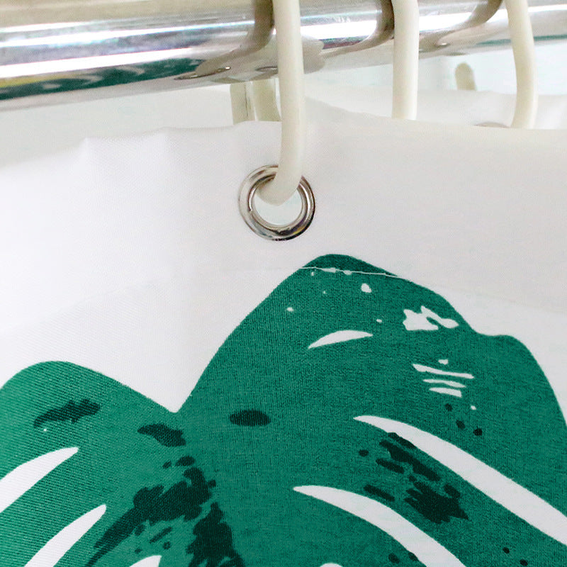 Tropical Leaf Print Shower Curtain Kalsten