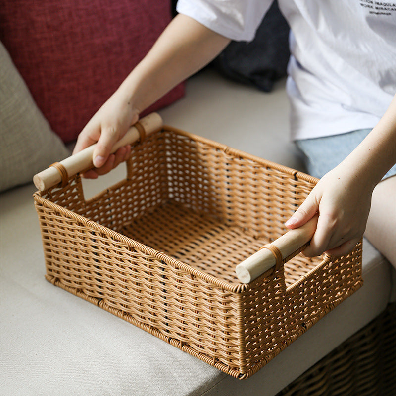 Decorative Woven Storage Basket with Handles Kalsten