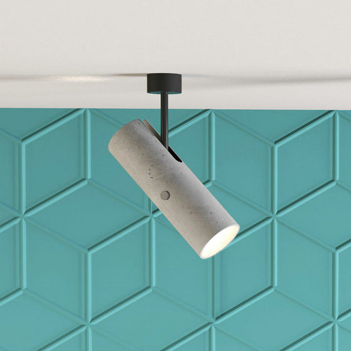 Tube Clothing Store Wall Spotlight Cement Minimalist LED Wall Light in Grey with Swivel Joint | Kalsten