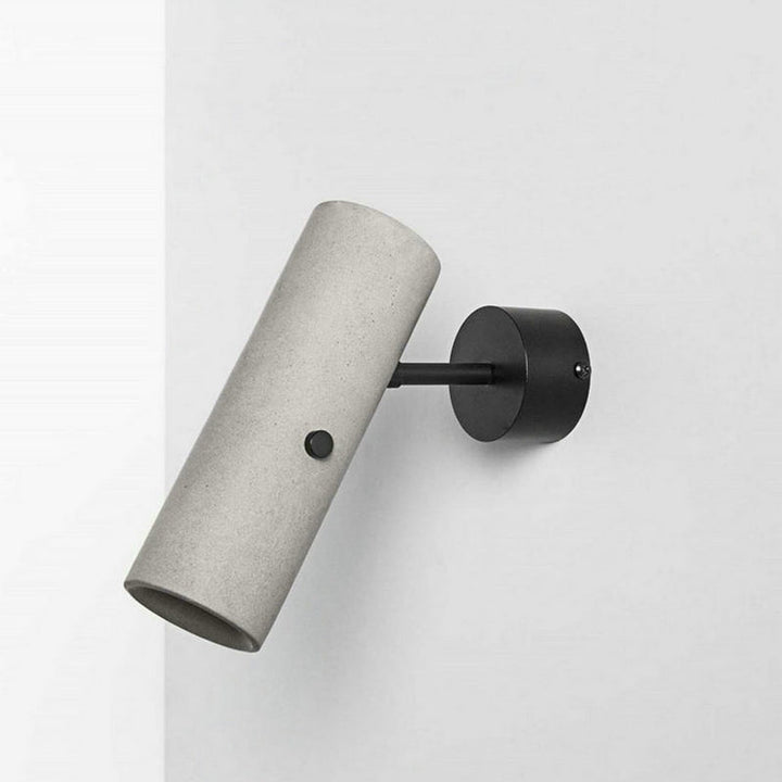 Tube Clothing Store Wall Spotlight Cement Minimalist LED Wall Light in Grey with Swivel Joint | Kalsten
