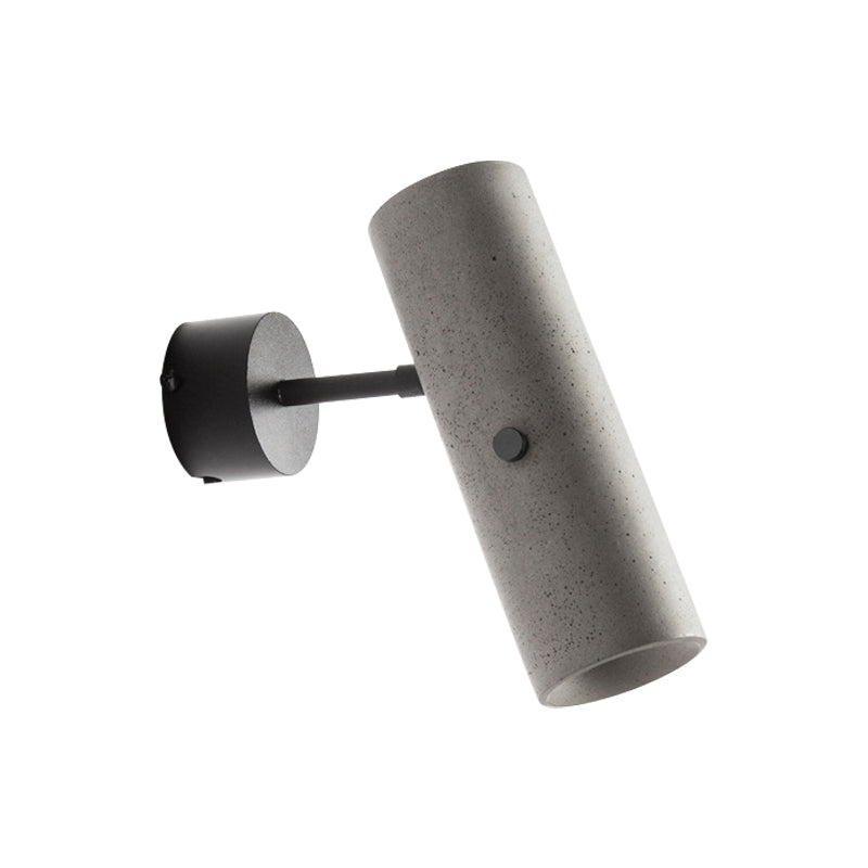 Tube Clothing Store Wall Spotlight Cement Minimalist LED Wall Light in Grey with Swivel Joint | Kalsten