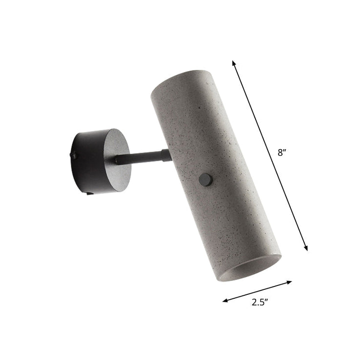 Tube Clothing Store Wall Spotlight Cement Minimalist LED Wall Light in Grey with Swivel Joint | Kalsten