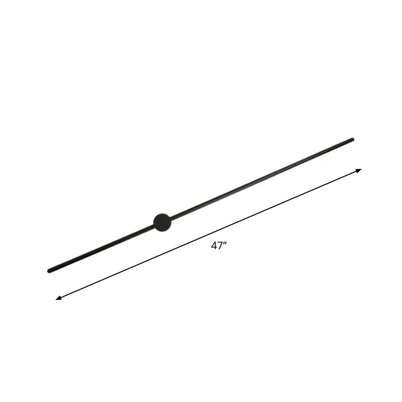 Black Slim Rod Sconce Lighting Minimalist 23.5"/31.5"/47" High LED Metal Wall Mounted Lamp for Bedroom | Kalsten