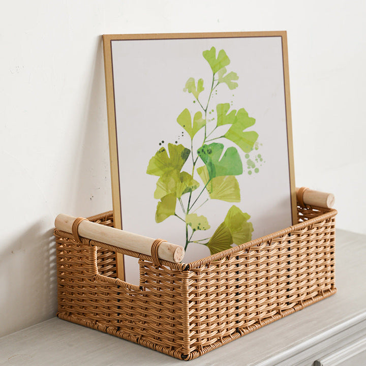 Decorative Woven Storage Basket with Handles Kalsten