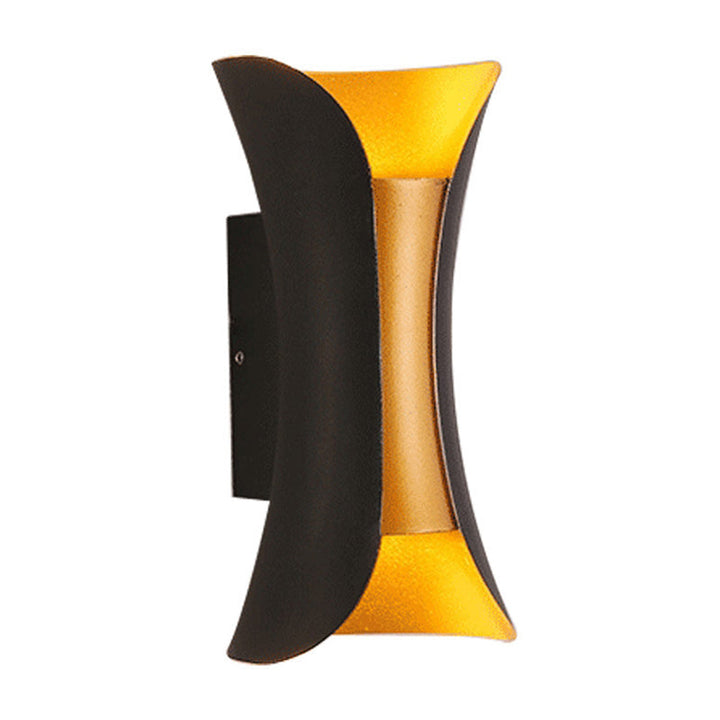 Small/Large Flared LED Wall Sconce Modern Metal 2 Bulbs Black/White/White-Gold Up Down Light for Terrace | Kalsten