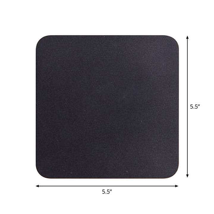 Round/Square Flush Mount Wall Lamp Minimalist Aluminum Hallway LED Sconce Light in Black | Kalsten