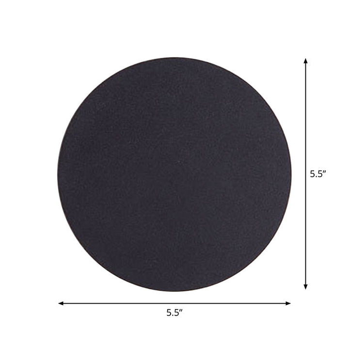 Round/Square Flush Mount Wall Lamp Minimalist Aluminum Hallway LED Sconce Light in Black | Kalsten