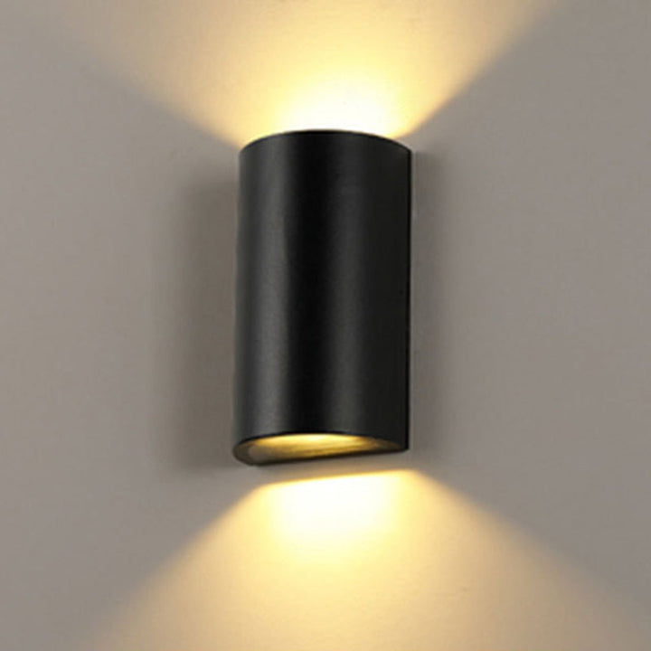 Cube/Triangle/Cylinder Wall Lamp Fixture Nordic Metal Black Up and Down LED Wall Sconce for Outdoor | Kalsten