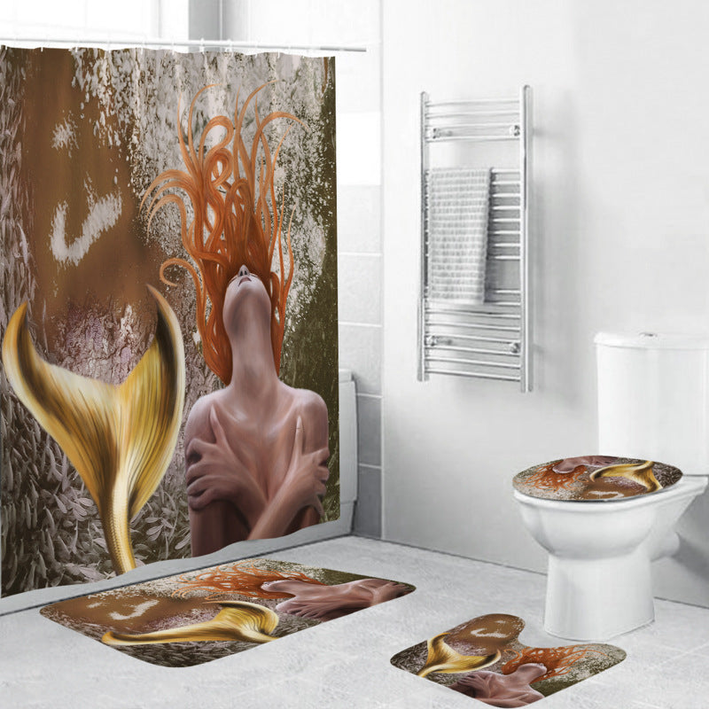 Artistic Mermaid-Themed Bathroom Set Kalsten