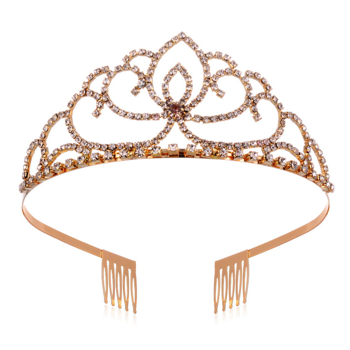 Ladies Elegant Rhinestone Tiara with Floral Design Kalsten