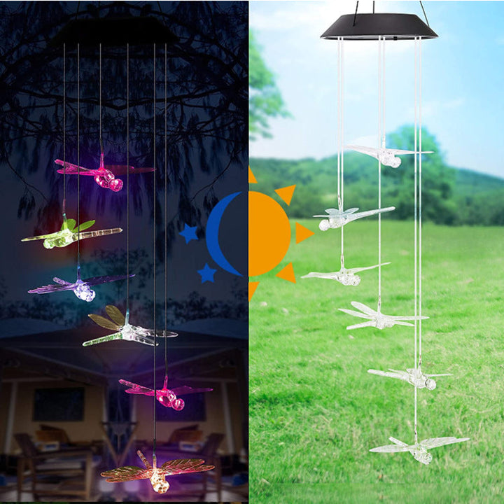 LED Solar Butterfly Wind Chime Garden Hanging Light Kalsten