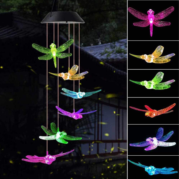 LED Solar Butterfly Wind Chime Garden Hanging Light Kalsten
