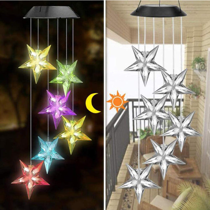 LED Solar Butterfly Wind Chime Garden Hanging Light Kalsten