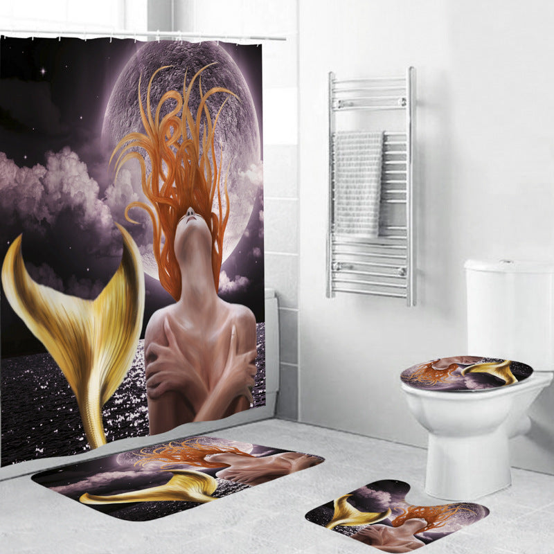 Artistic Mermaid-Themed Bathroom Set Kalsten