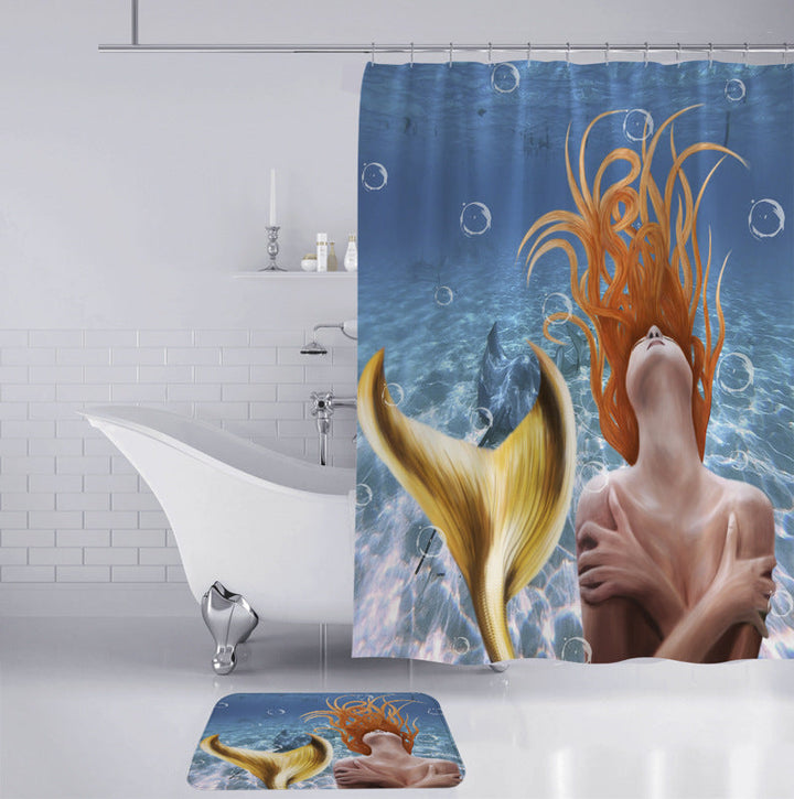 Artistic Mermaid-Themed Bathroom Set Kalsten