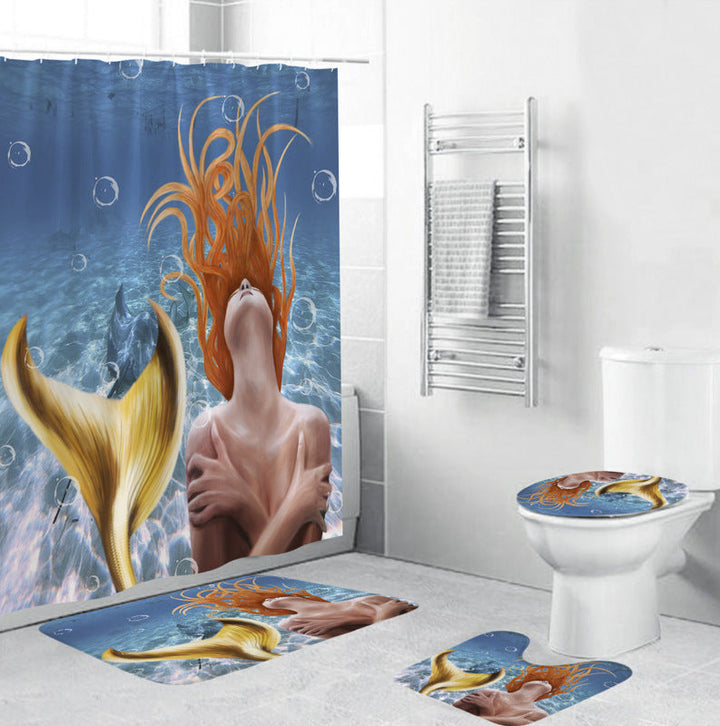 Artistic Mermaid-Themed Bathroom Set Kalsten