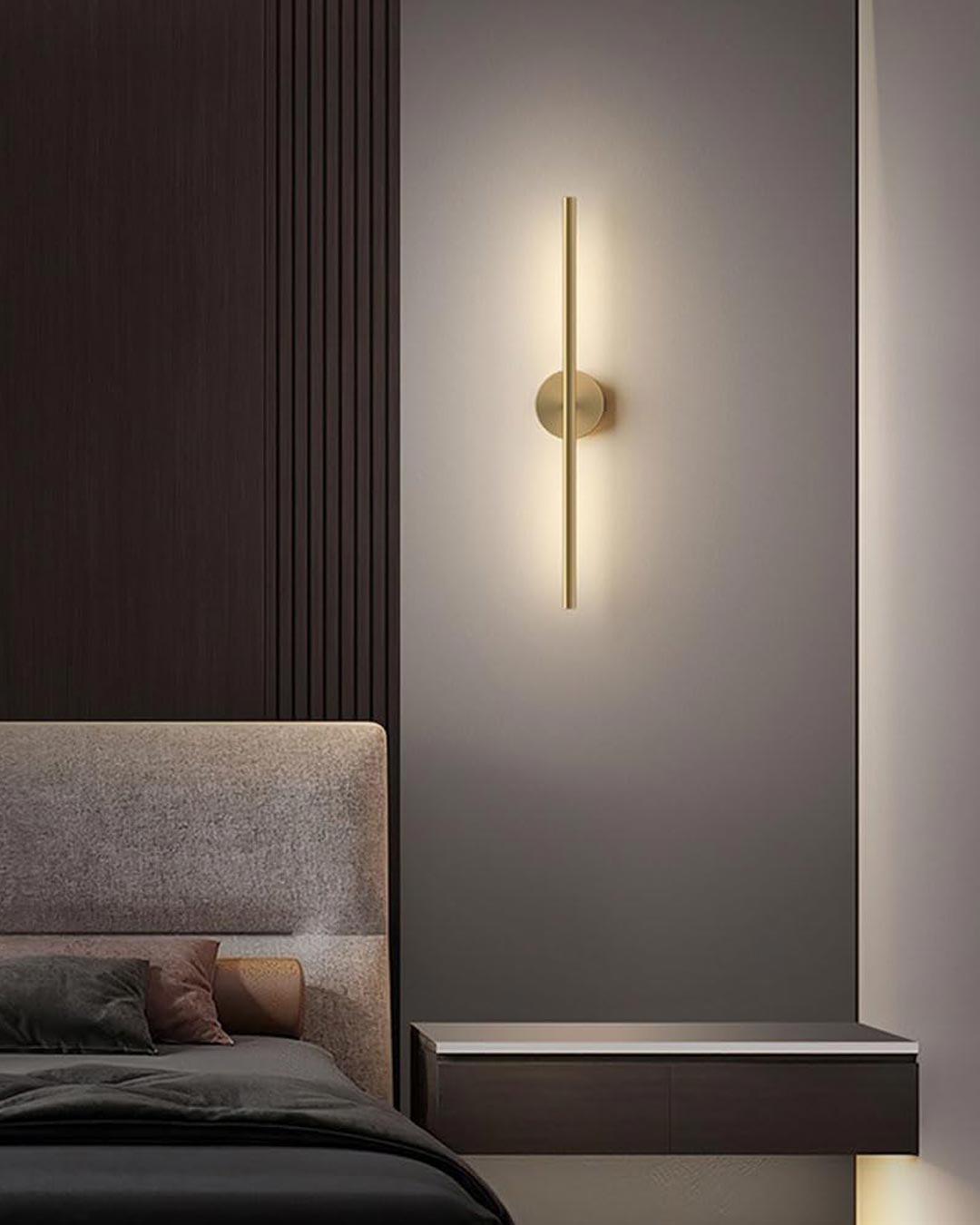 Modern Linear LED Wall Lamp – Gold Finish