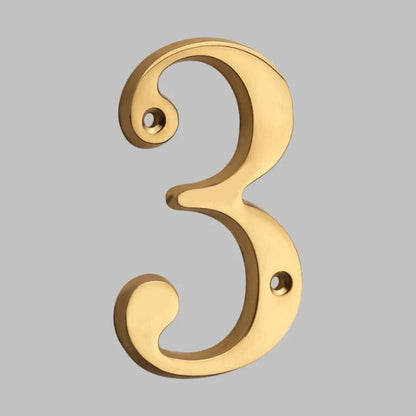 Traditional house numbers made of solid brass