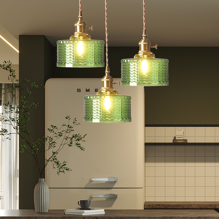 Vintage Stunning Cylinder Glass Pendant Light | Kalsten