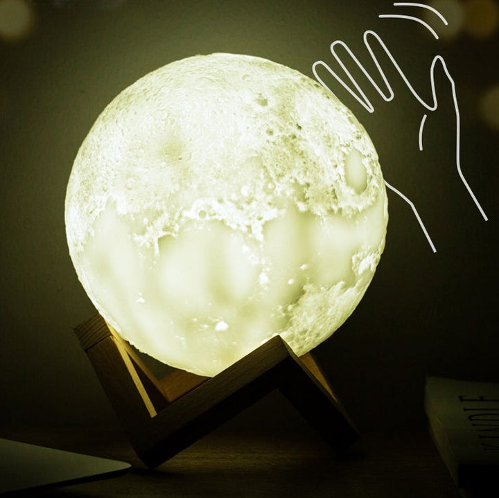 Creative Mini Rechargeable 3D Printed Moon 1-Light LED Table Lamp | Kalsten