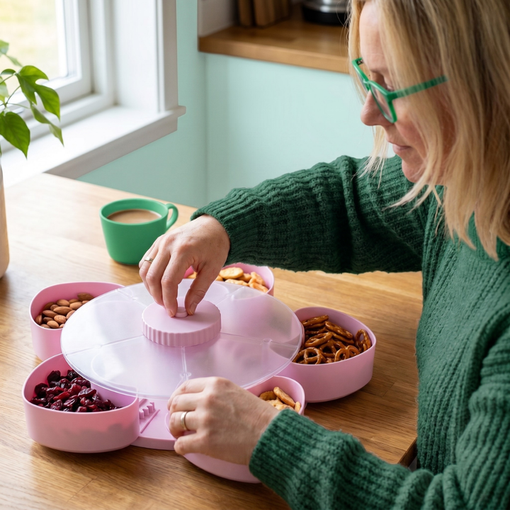 ServeSpin rotating tray with compartments | Kalsten