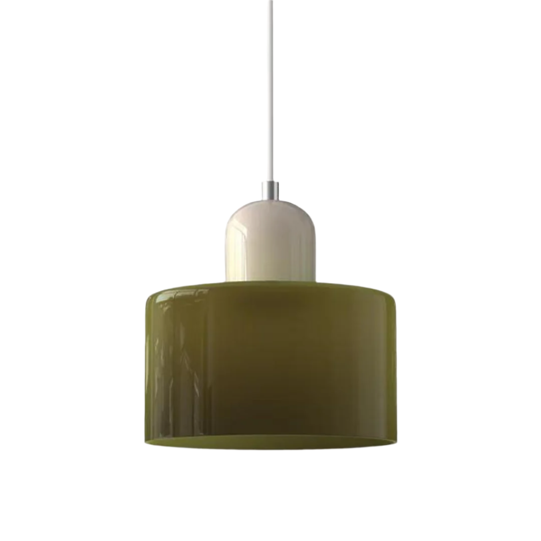 Glass pendant light – Elegant cylindrical pendant light for cozy living spaces | Kalsten