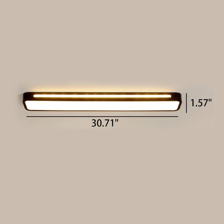 Ceiling Light Acrylic LED 18.8 in Flush Mount Black White Hallway Bedroom Modern Slim Lighting Fixture | Kalsten