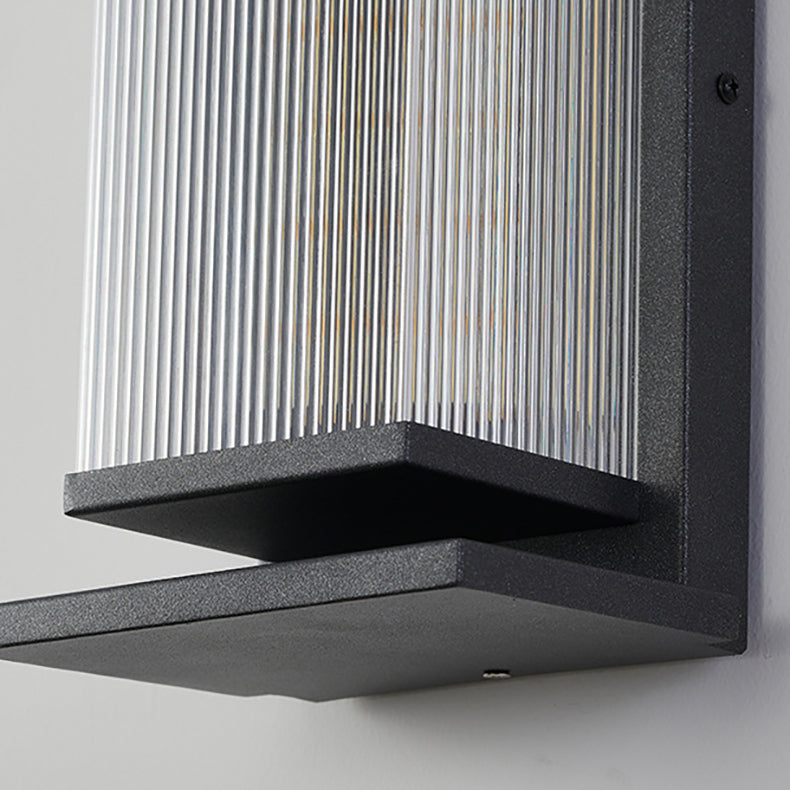 Modern Minimalist Waterproof Rectangular Stainless Steel Acrylic LED Wall Sconce Lamp For Outdoor Patio | Kalsten