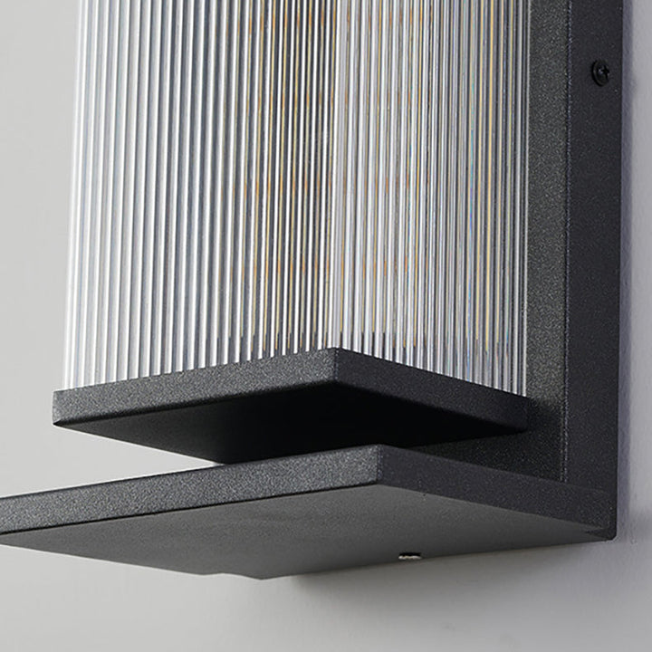 Modern Minimalist Waterproof Rectangular Stainless Steel Acrylic LED Wall Sconce Lamp For Outdoor Patio | Kalsten