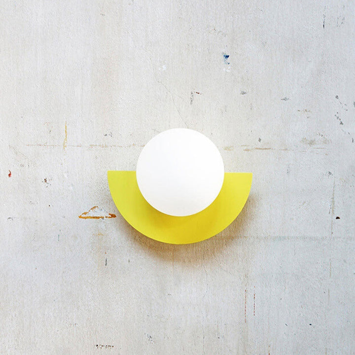 Glass Globe Wall Light with Color Base Kalsten