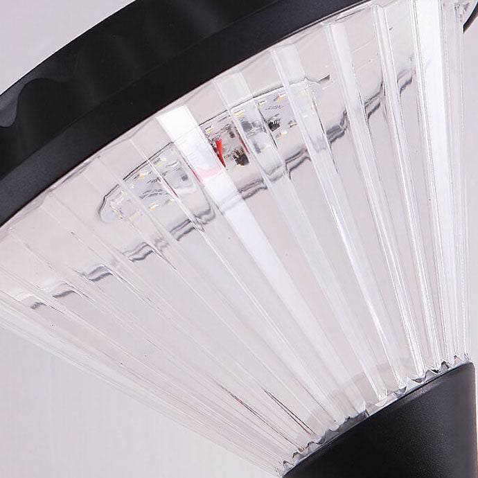 Modern Black Solar Die-Cast Aluminum Glass Outdoor Patio Waterproof Column Head Light | Kalsten