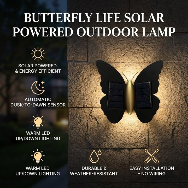 Butterfly Life Solar Powered Outdoor Lamp | Kalsten