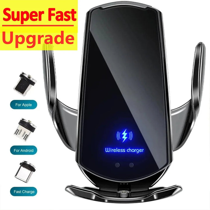 Kalsten | 2-in-1 Wireless Car Charger & Phone Holder Automatic Clamping - Fast Charging Secure Universal Compatibility Adjustable & Practical