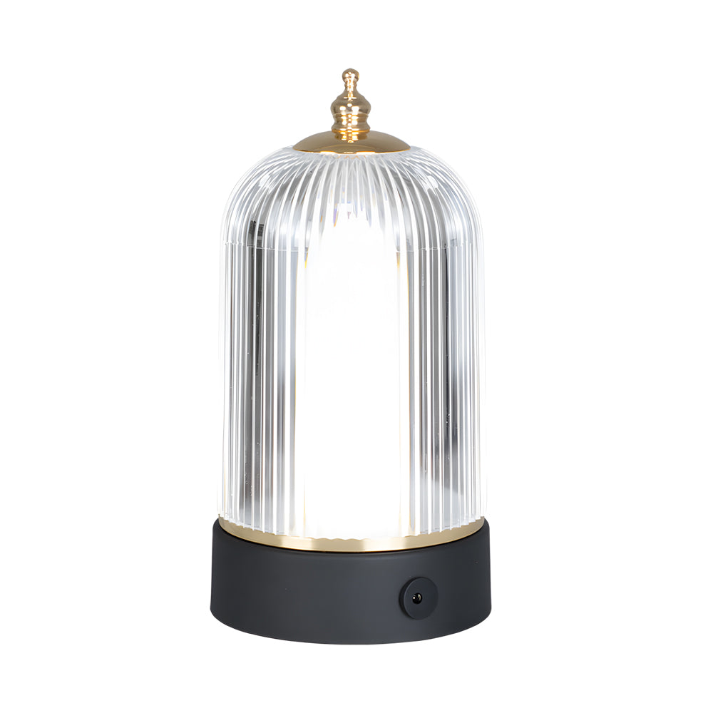 Ribbed Glass Table Lamp Lantern Ambient LED Beside Nights | Kalsten