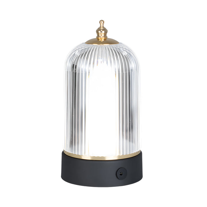 Ribbed Glass Table Lamp Lantern Ambient LED Beside Nights | Kalsten