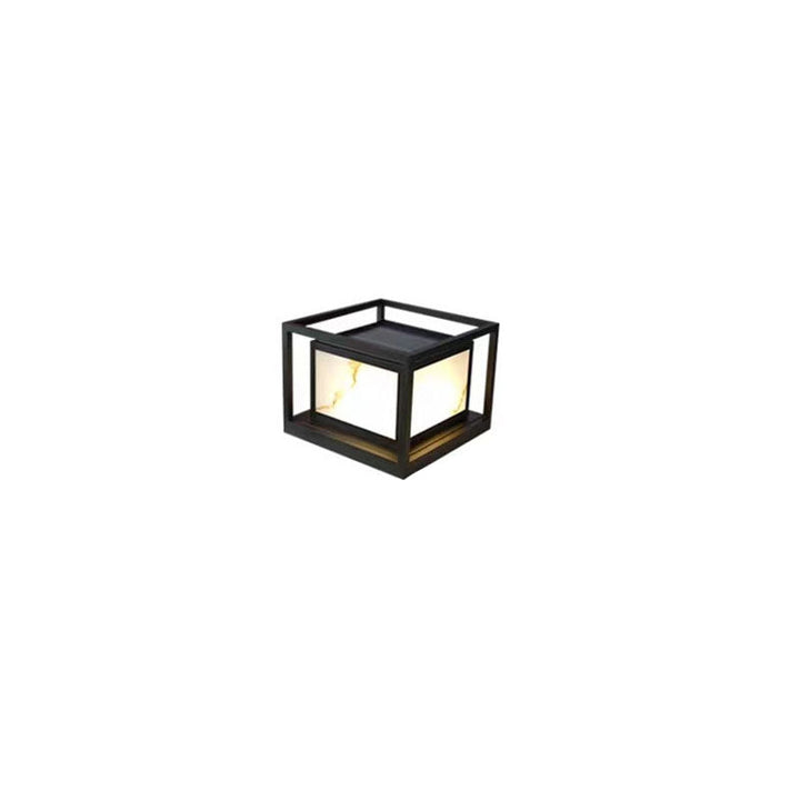 Modern Solar Square Chinese Outdoor Column Head Light LED Lawn Landscape Light | Kalsten