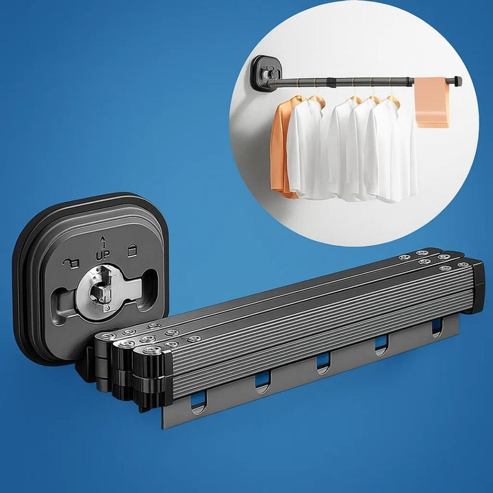 SpaceEase | Folding Clothes Hanger – Retractable Wall-Mounted Rack – Stainless Steel – Ideal for Small Spaces Kalsten