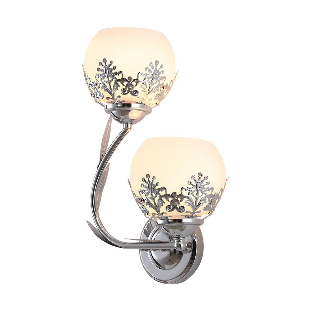 2-Light Glass Flower LED Simple European Style Wall Sconces Lighting | Kalsten