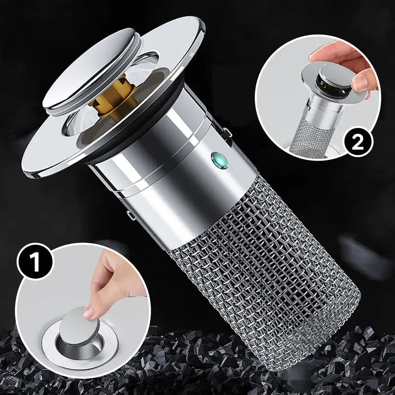 Kalsten | Stainless Steel Pop-Up Drain Strainer for Effortless Clog Prevention