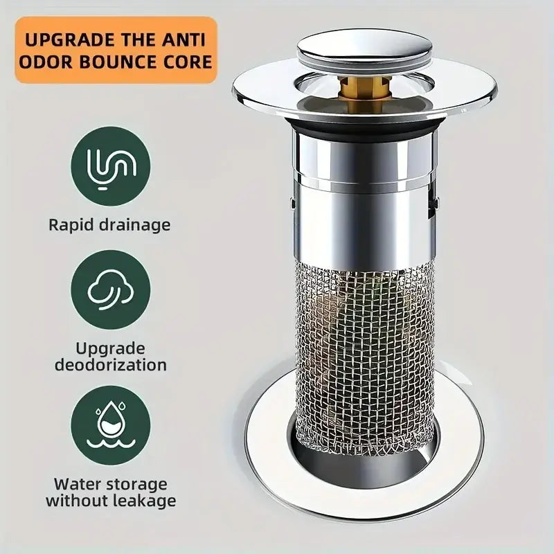 Kalsten | Stainless Steel Pop-Up Drain Strainer for Effortless Clog Prevention
