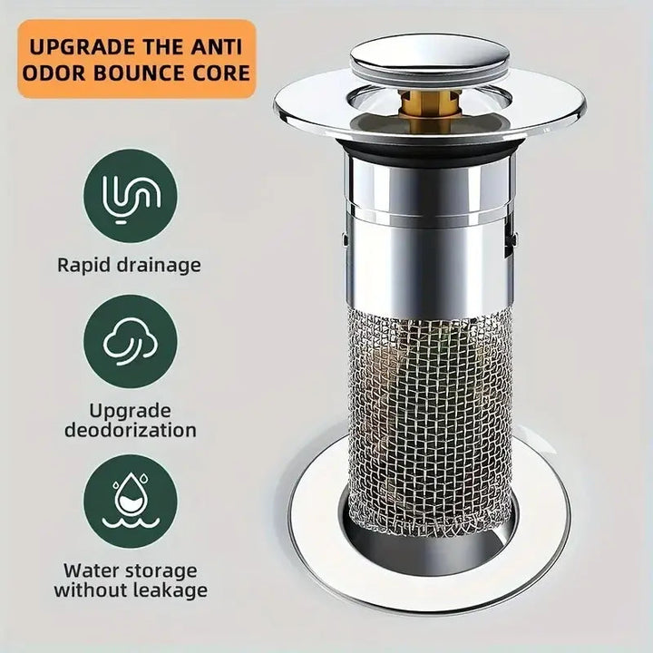Kalsten | Stainless Steel Pop-Up Drain Strainer for Effortless Clog Prevention