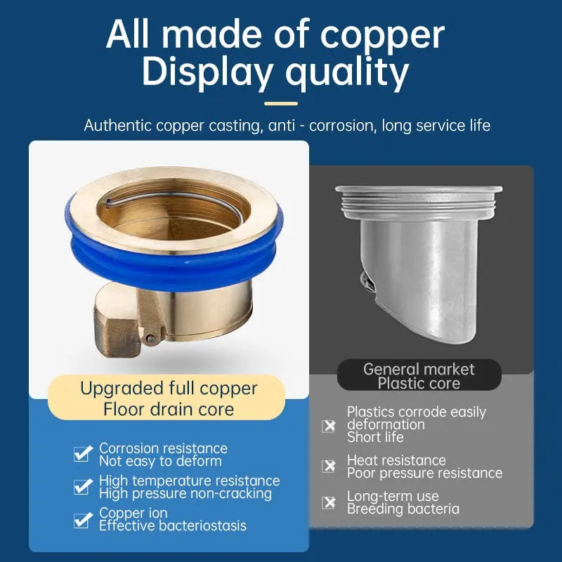 Kalsten | Brass drain core – Odor stopper & hair strainer for floor drains