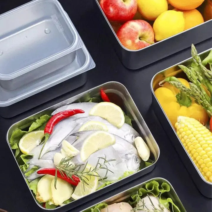 Kalsten | Stainless steel can with lid – stackable & leak-proof