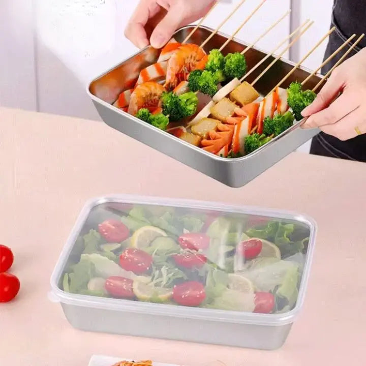 Kalsten | Stainless steel can with lid – stackable & leak-proof