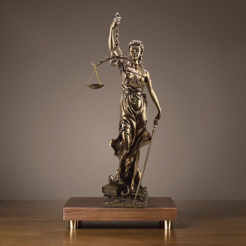 Decorative statue of the goddess of justice
